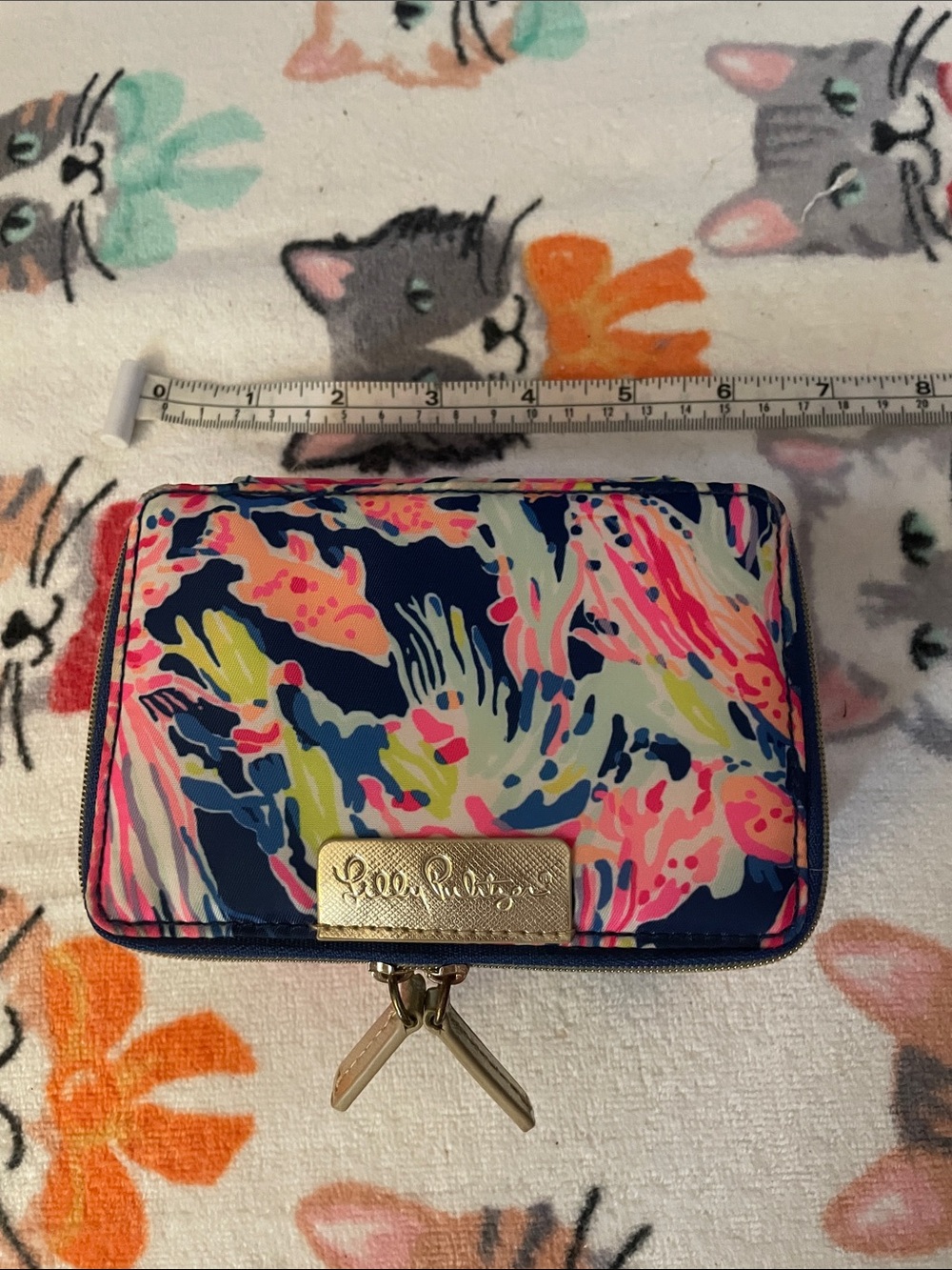 Lilly Pulitzer Multicolor Navy Floral Zip Wallet/Case for Jewelry